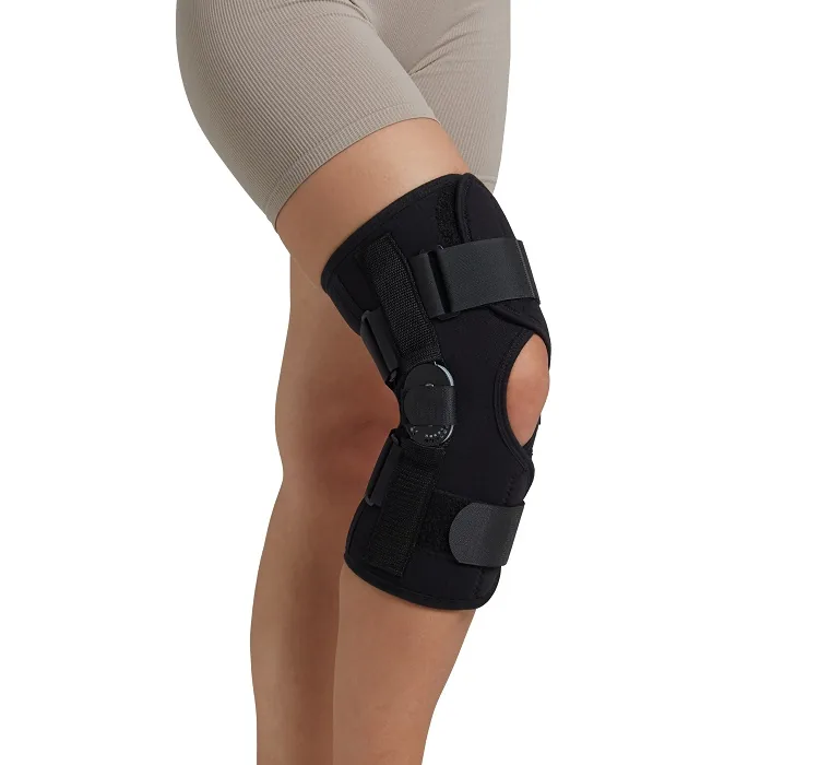 Neoprenowa orteza stawu kolanowego z regulacją kąta zgięcia – zapinana. IMMOBILO BRACE-RKZ